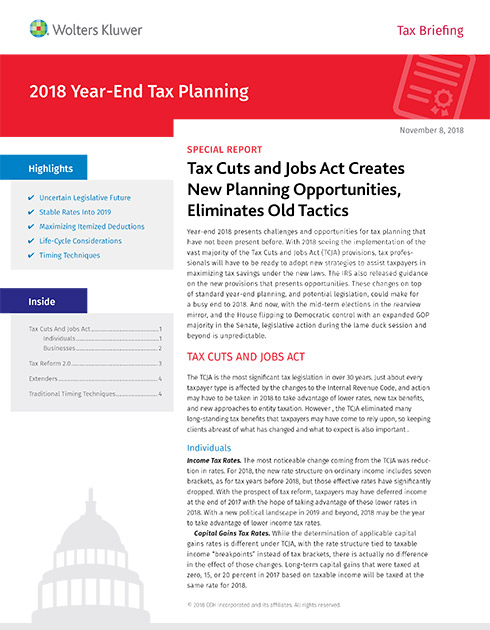 Helpful guide to 2018 tax planning