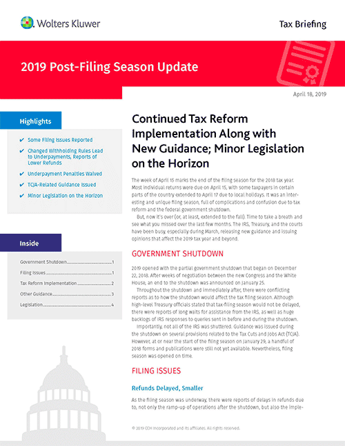 2019 tax year in review