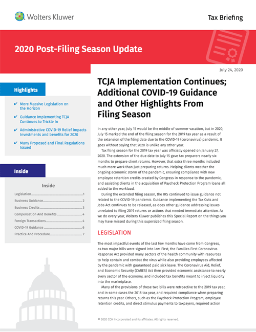 2020 Post Filing Season Update