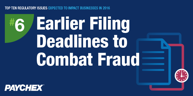 Regulatory issues - Deadlines to combat fraud- Paychex