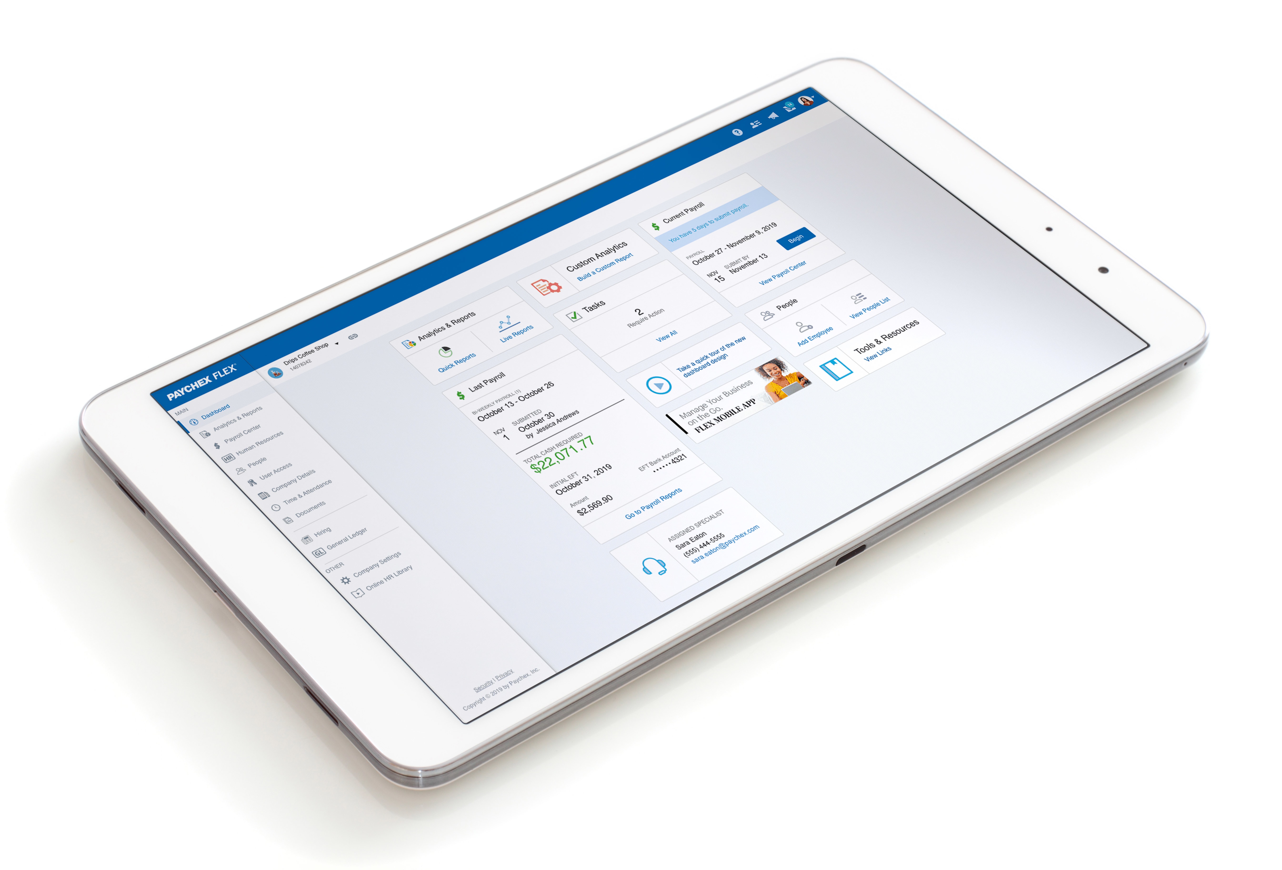 Paychex Central Servers Mobile App