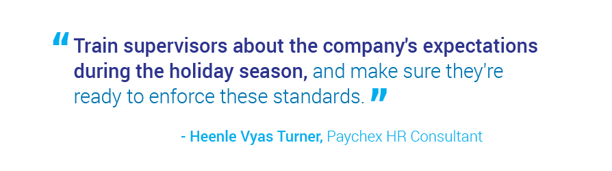 company expectations for holidays
