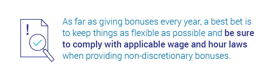 laws around paying bonuses