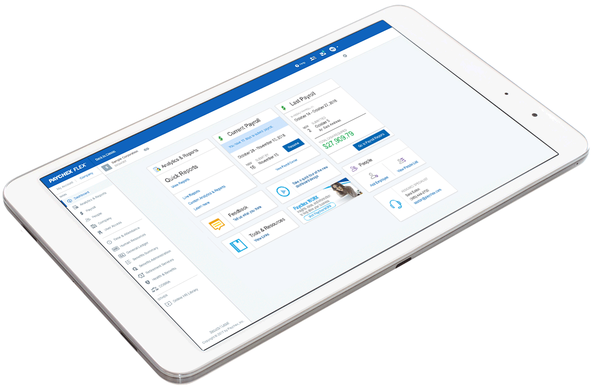 Paychex Flex on a tablet