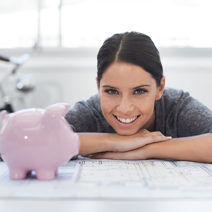 woman with piggy bank