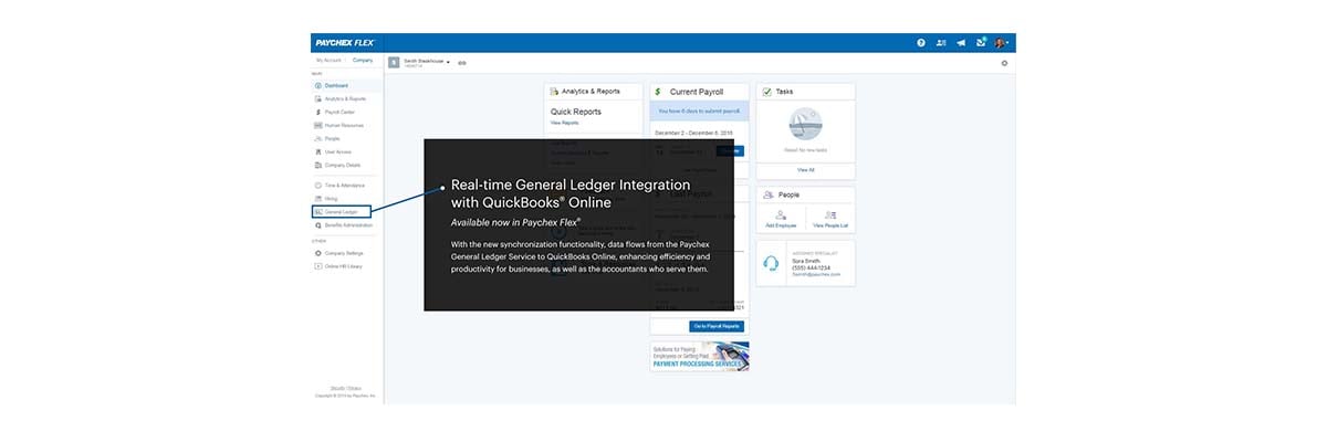 Quick books general ledger dashboard