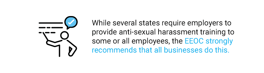 Quote about the EEOC recommending anti-sexual harassment training