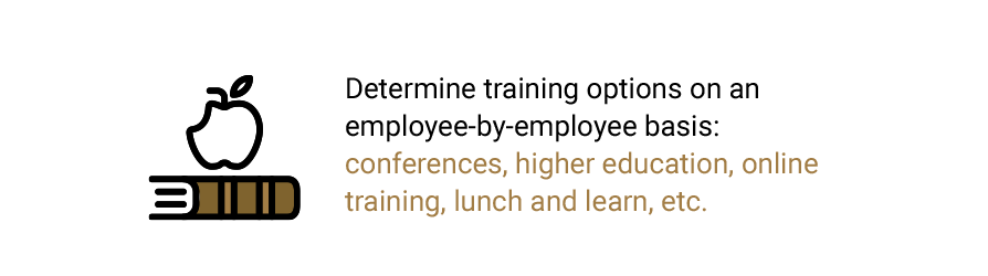 Determine training options on an employee-by-employee basis