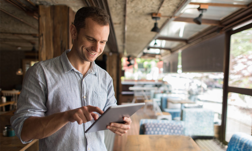 Man on tablet