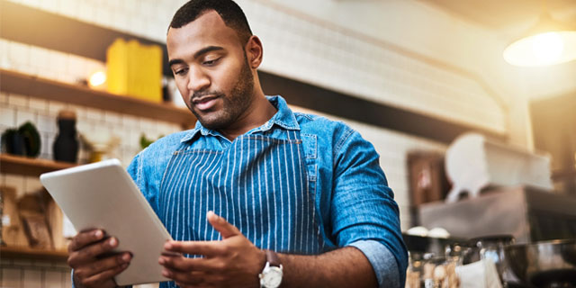 A business owner looking at loan options