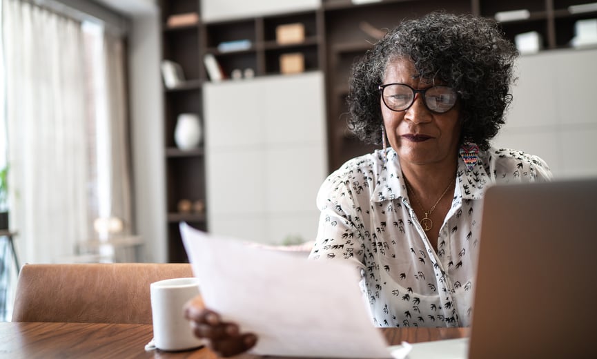 employee reviewing retirement plans