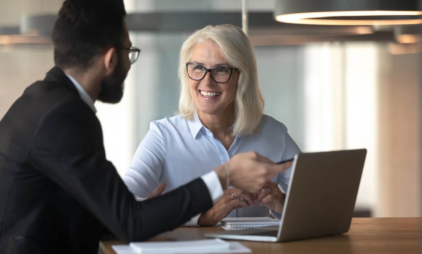 employees discussing retirement plans