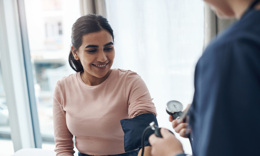 Employee at the doctor's office taking advantage of COBRA Coverage through previous employer