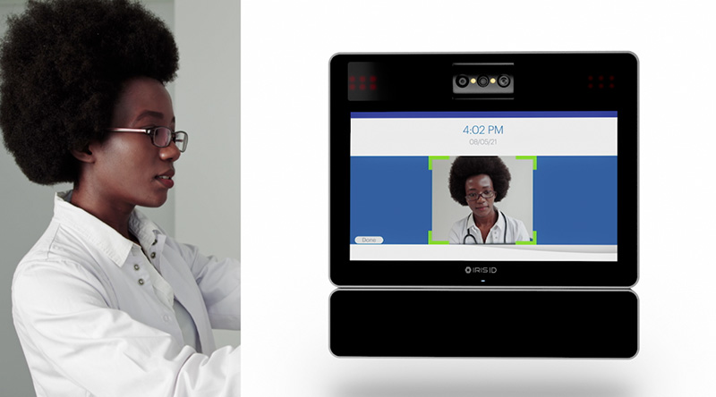Nuestro reloj registrador biométrico identifica rápidamente a los empleados con o sin mascarilla y brinda acceso seguro a ajustes de pago, saldos de tiempo libre y más.