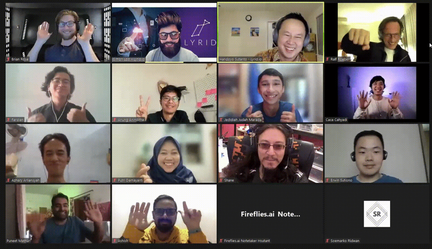 Lyrid Inc. brings its remote team together for an online meeting.
