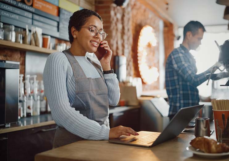 Business owner finding out if she qualifies for a tax credit