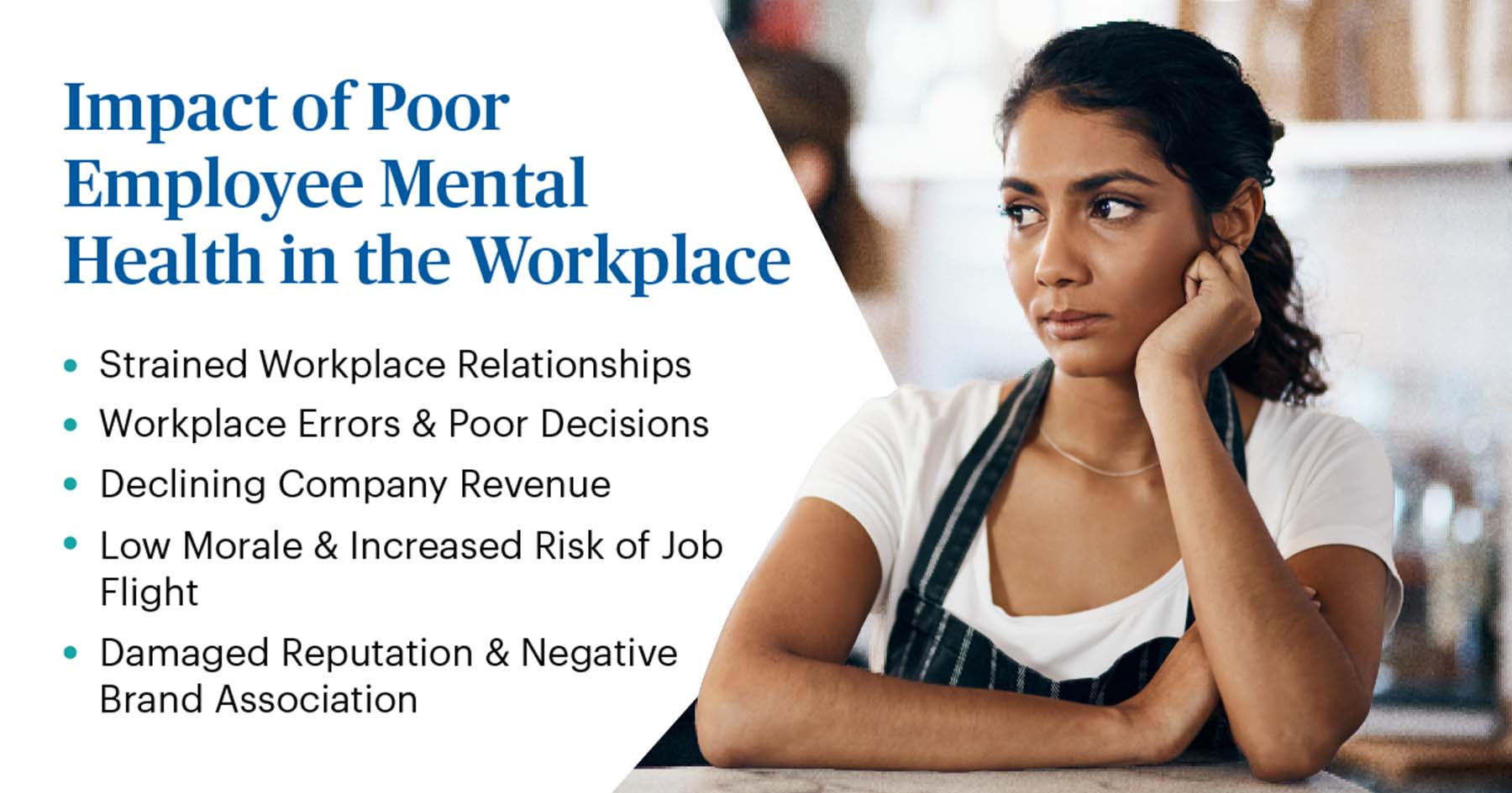 Infografía sobre los efectos de la salud mental en el lugar de trabajo