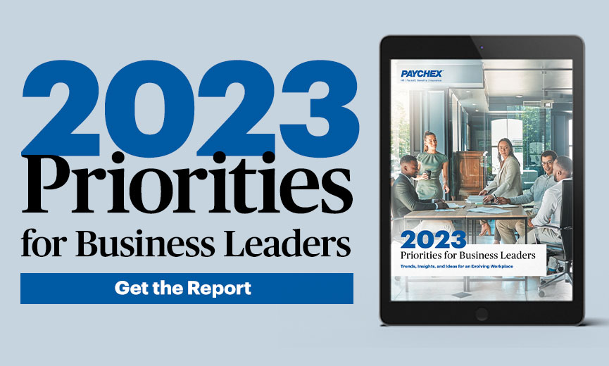 Cover of the 2023 Priorities for Business Leaders guide