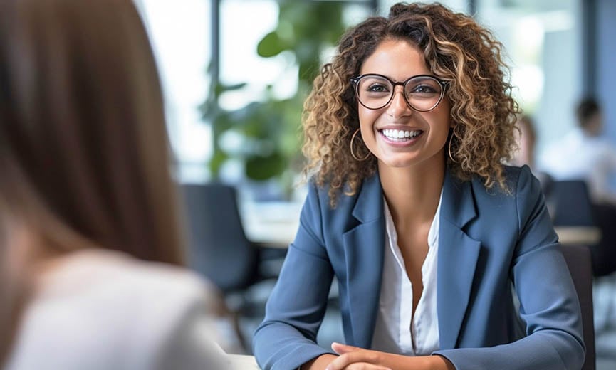 A hr manager working with an employee on a long-term career development plan