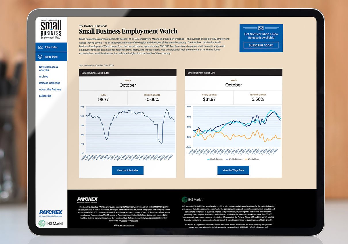 Paychex released the its October Small Business Employment Watch numbers. 