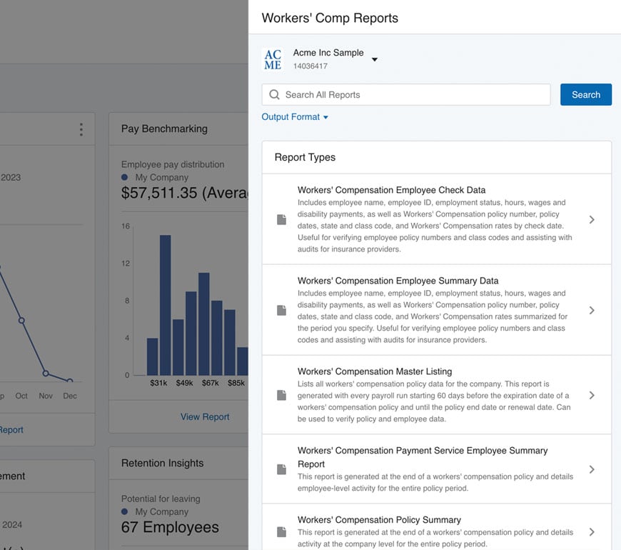Workers' Compensation reports in Paychex Flex