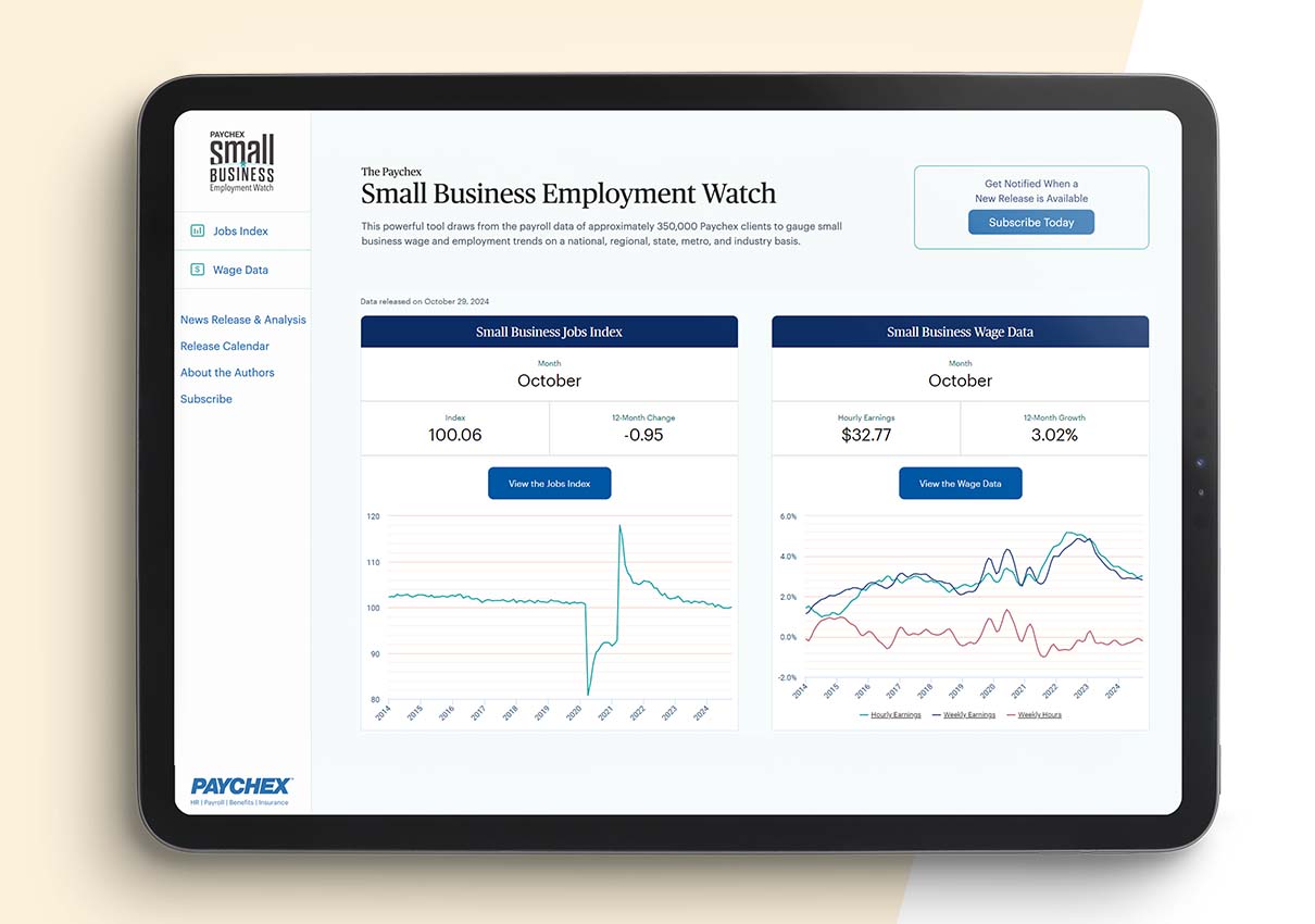 According to the Paychex Small Business Employment Watch for October, the national small business jobs index has averaged 100.29 so far in 2024, representing modest employment growth. 