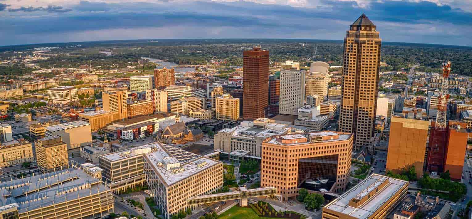 Paisaje de Des Moines, Iowa