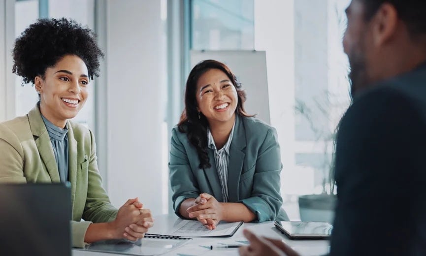 A interview with two interviewees and one candidate