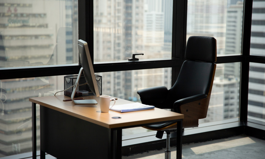 Empty workplace desk
