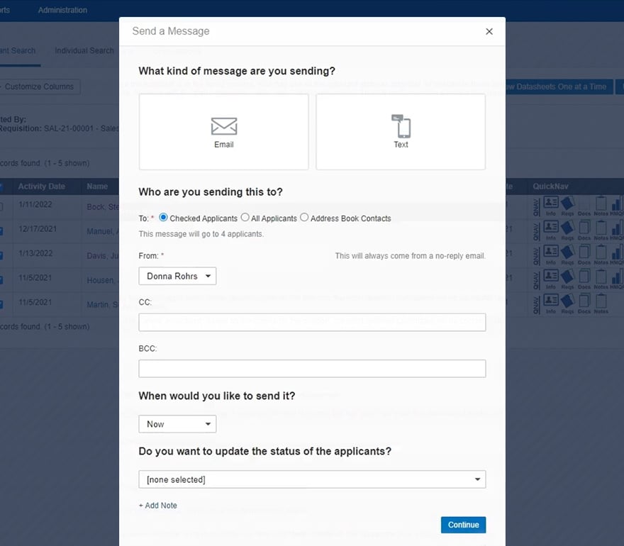 Message job applicants right from our all-in-one HR platform