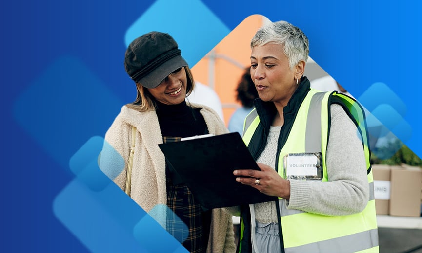 Nonprofit employees working