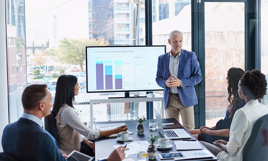 Work meeting discussing workforce retention