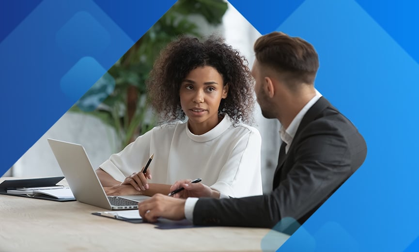 Employer doing insurance audit with agent