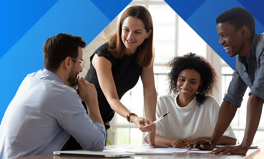 Employees discussing retirement benefits