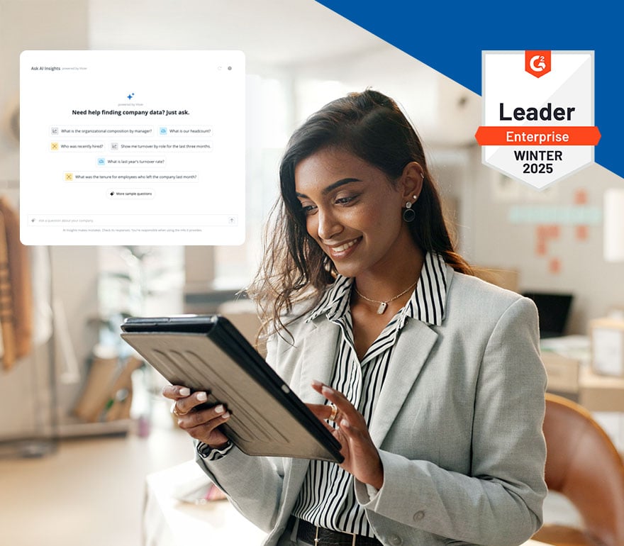 A business owner getting AI insights about her business