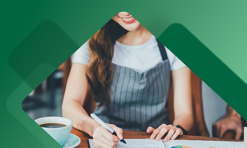 Employee filling out new hire paperwork