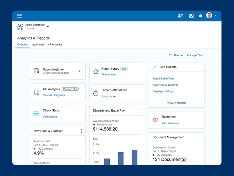 HR analytic dashboard to get company insights