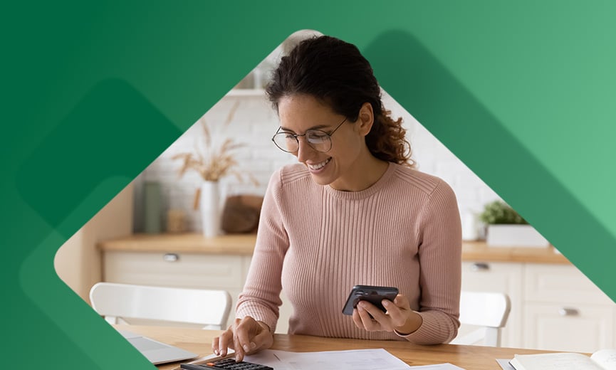 Small business owner looking at her taxes