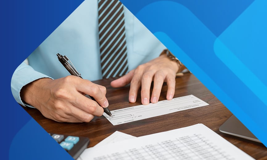 Professional looking at payroll