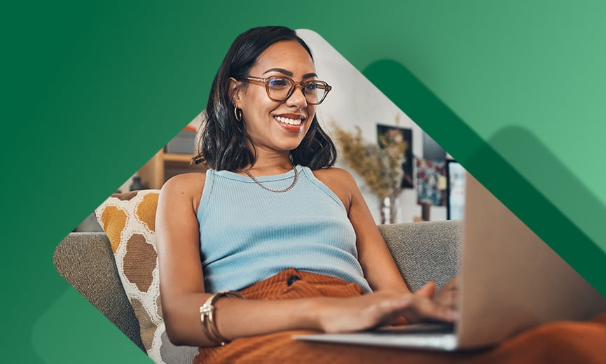 Woman working remotely