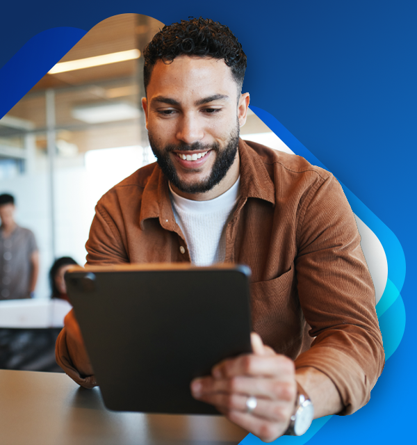 A man using a tablet