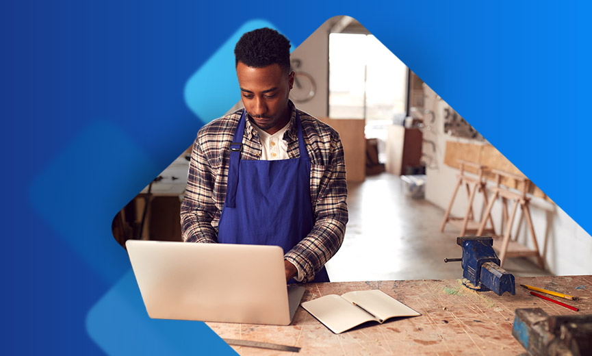 Small business owner running cost analysis