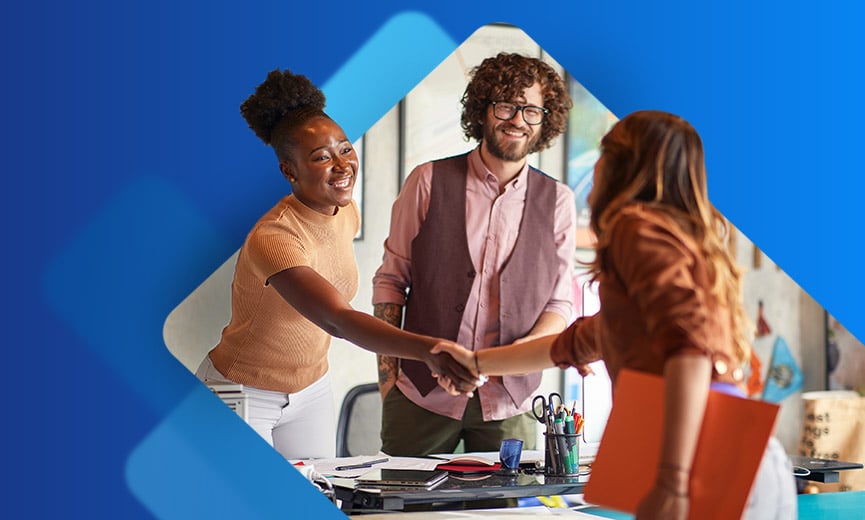 Handshake during an interview