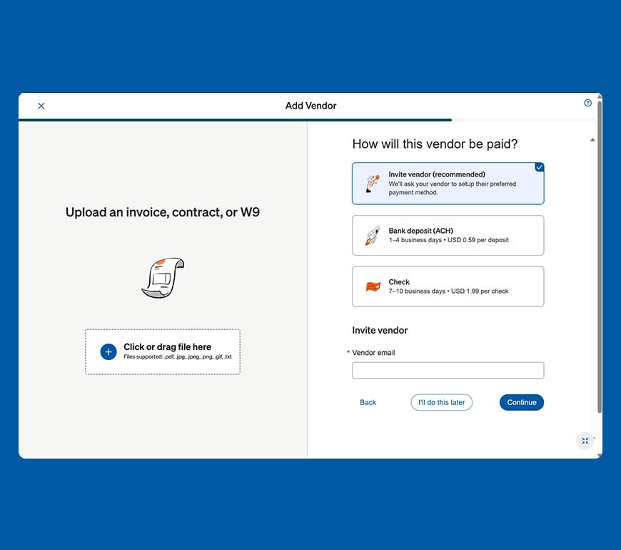 Screenshot of billpay