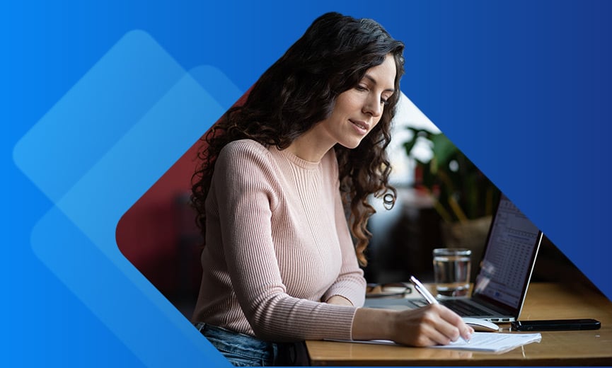 Small business owner looking at finances