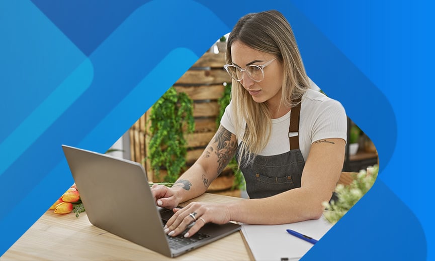 Small business owner using paychex