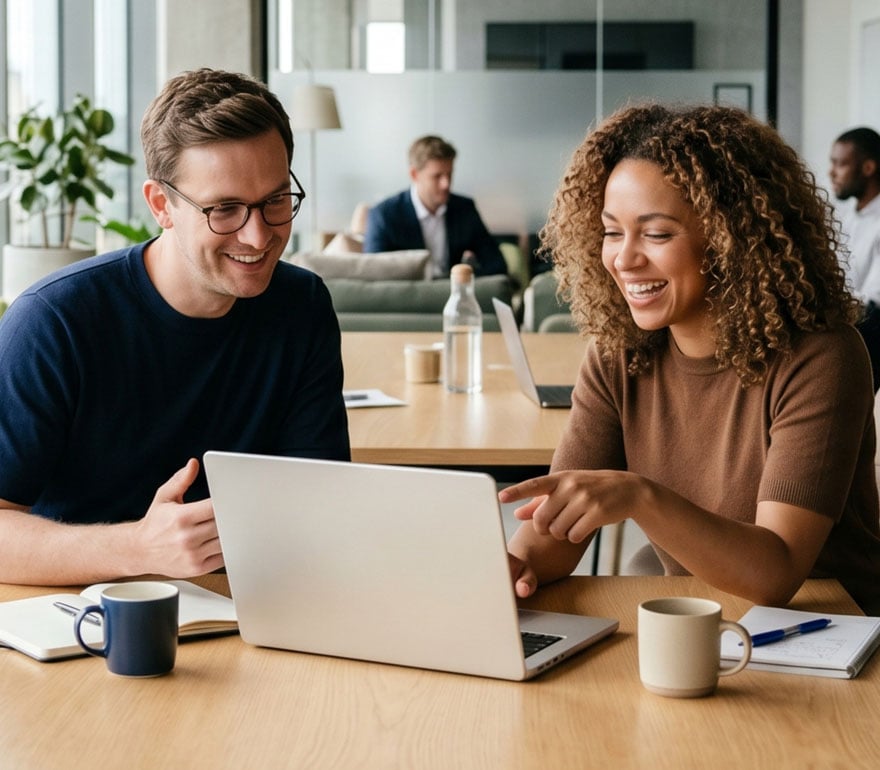 Employees working together