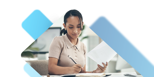 Business owner doing finances