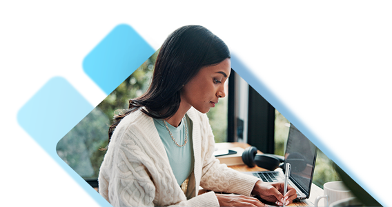 Woman filing payroll