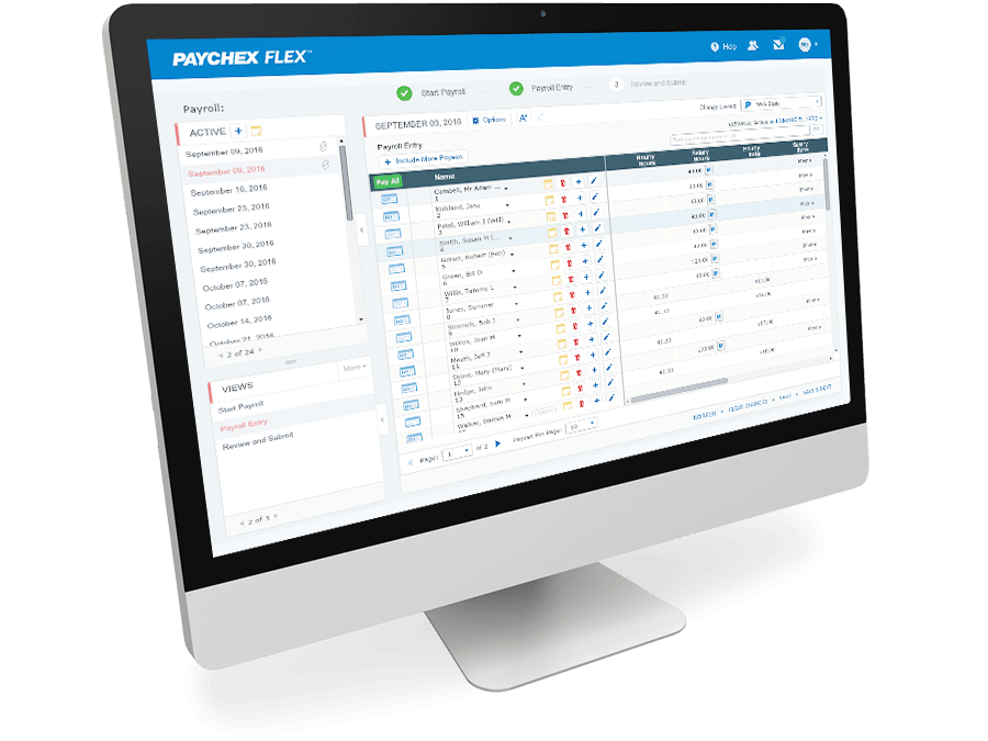 monitor with Paychex Flex screen